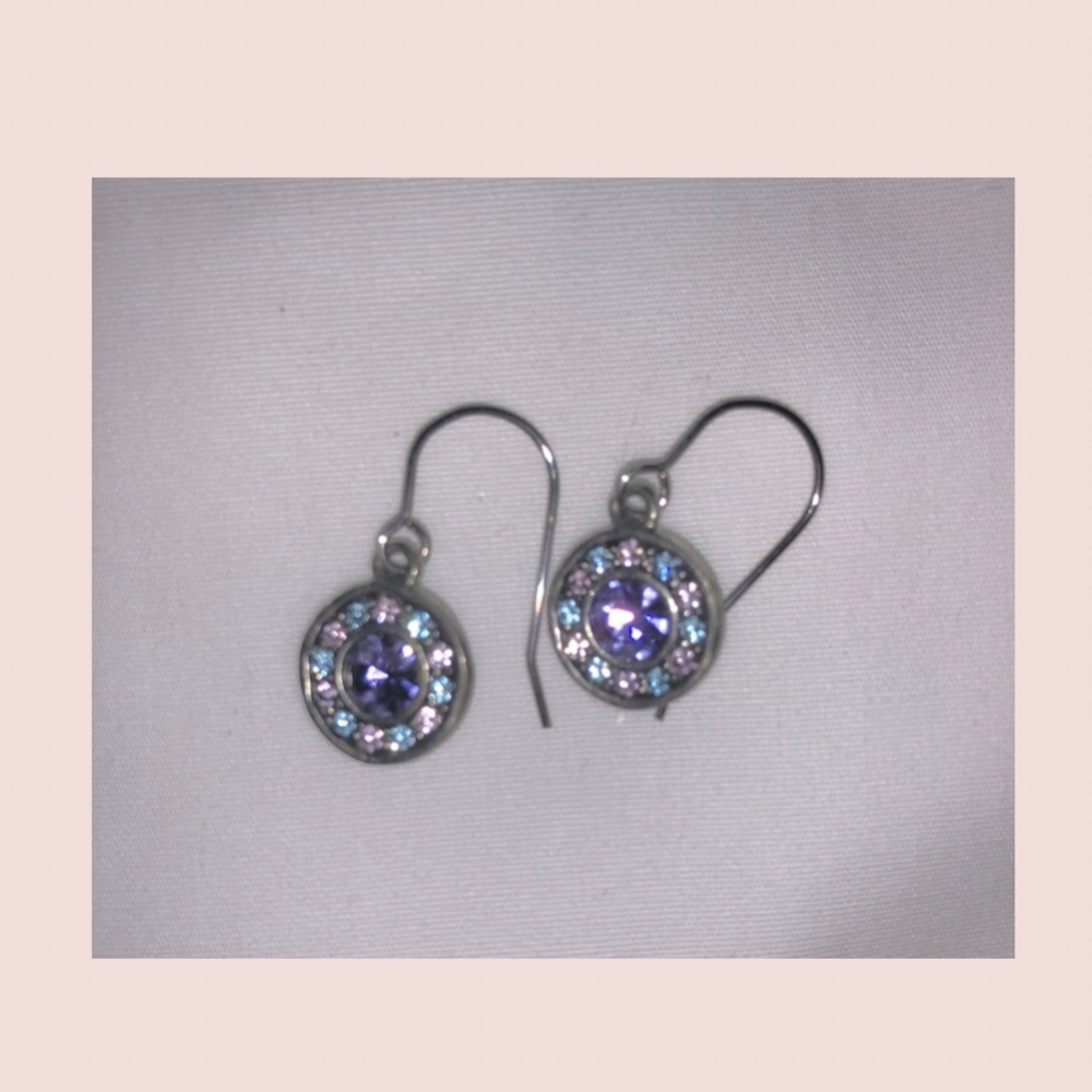 multi color stone earrings